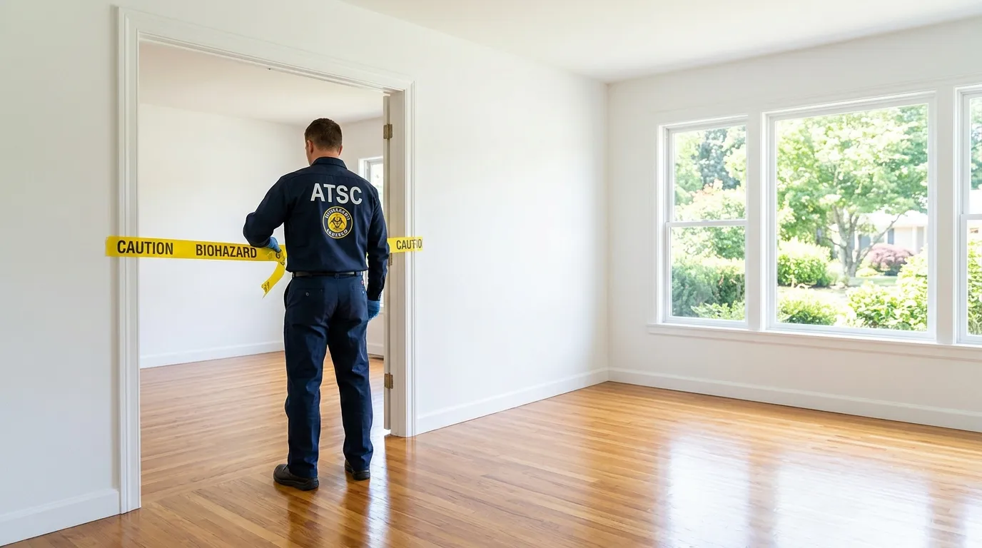 Certified biohazard cleanup crew performing Trauma Scene Cleanup in Washington Square
